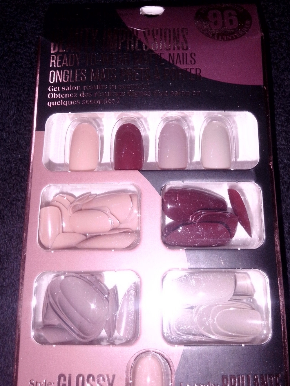 96 piece BEAUTY IMPRESSIONS matte nails